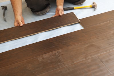 Tile floor installation detail